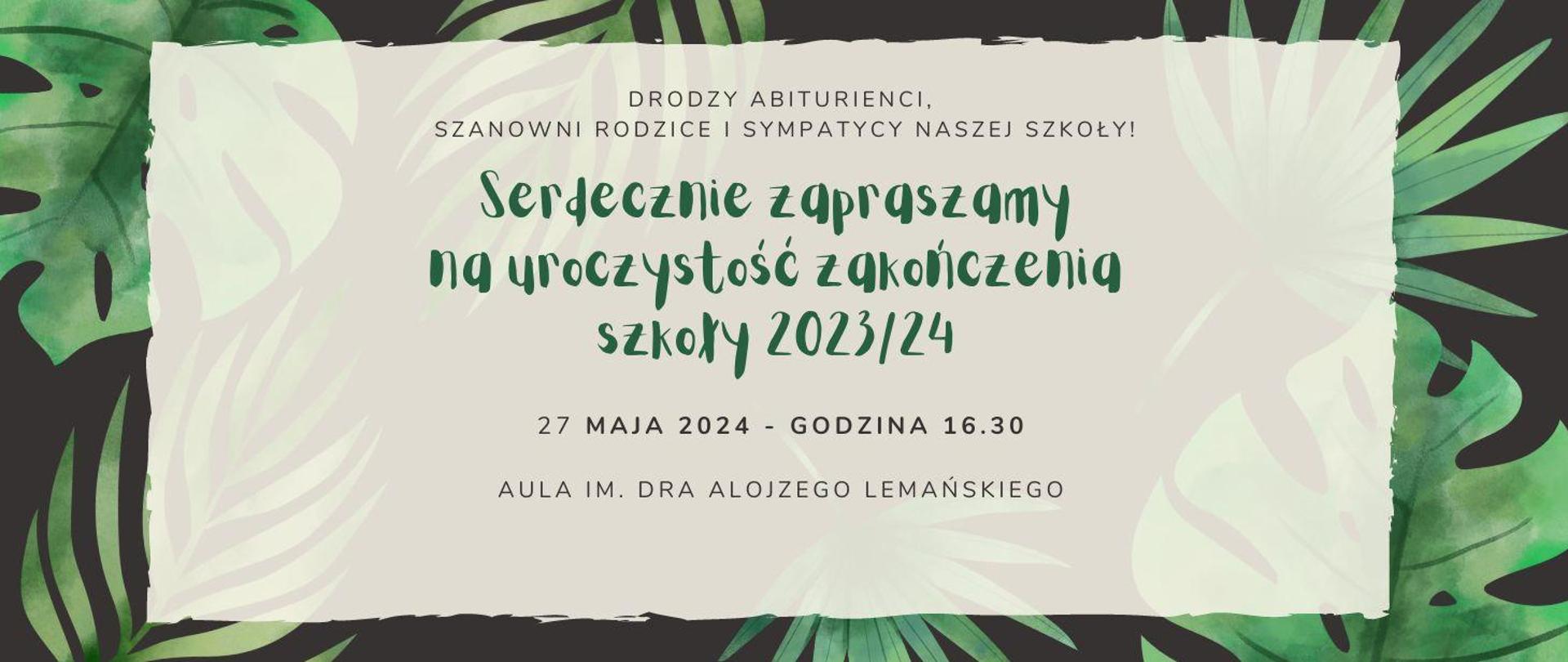 Zakończenie roku szkolnego dla maturzystów 2024