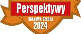 Tarcza z napisem Najlepsze licea Perspektywy Brązowa szkoła 2024