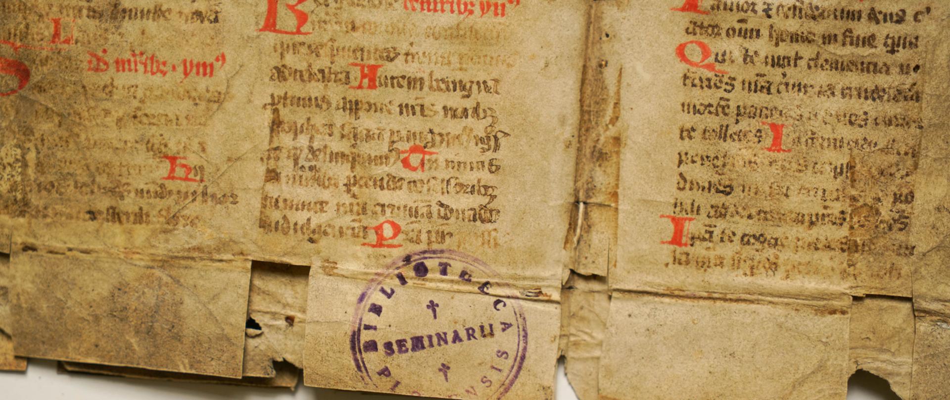 Fragment średniowiecznego rękopisu z zapisem „Gaude Mater Polonia”