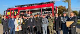 Polska wspiera litewskich strażaków – Komendant Główny PSP wziął udział w przekazaniu samochodu dla OSP Butrymańce