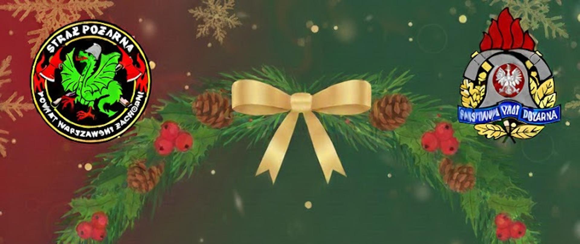 na zdjęciu wuidać logo PSP i KP PSP w PWZ oraz tekst:
Z okazji nadchodzących Świąt Bożego Narodzenia
oraz zbliżającego się Nowego Roku,
najserdeczniejsze życzenia zdrowia,
pogody ducha oraz niesłabnącej satysfakcji
z pełnionej służby i pracy.
Niech ten wyjątkowy czas będzie przepełniony pokojem,
rodzinnym ciepłem i wzajemną życzliwością,
a Nowy Rok przyniesie realizację wszelkich planów
oraz pomyślność w życiu osobistym i zawodowym.
st. bryg. Robert Nowakowski
Komendant Powiatowy PSP
w Powiecie Warszawskim Zachodnim wraz z Pracownikami
