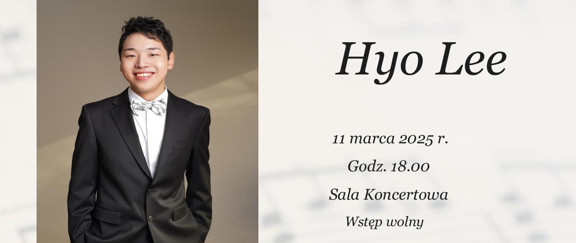 PSM I st. i Rada Rodziców w Lidzbarku Warmińskim zaprasza na Recital Fortepianowy Hyo Lee, 11 marca 2025 r. godzina 18.00 Sala Koncertowa, wstęp wolny