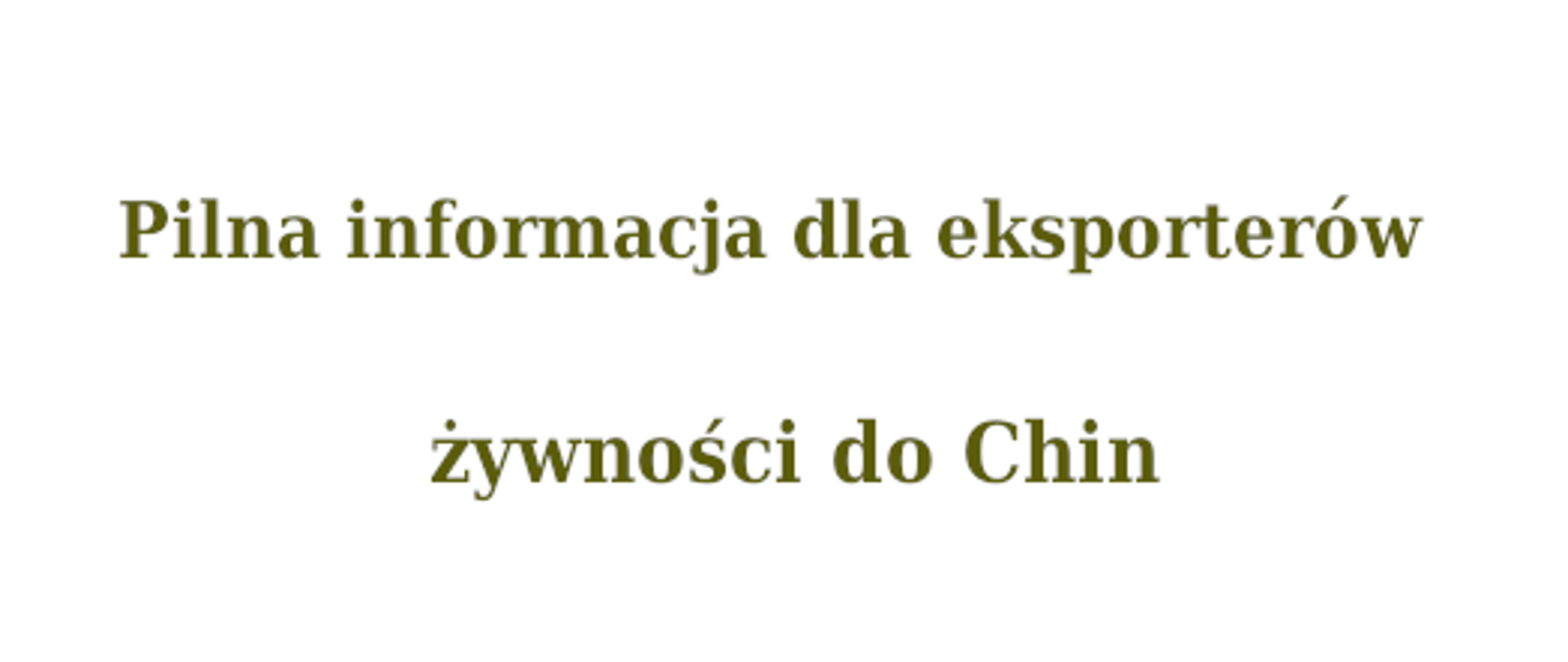 Eksport żywności do Chin