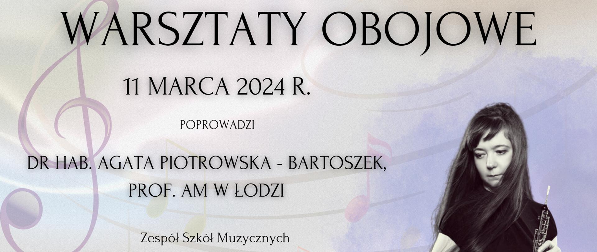plakat, warsztaty obojowe w tle kobieta z obojem. 