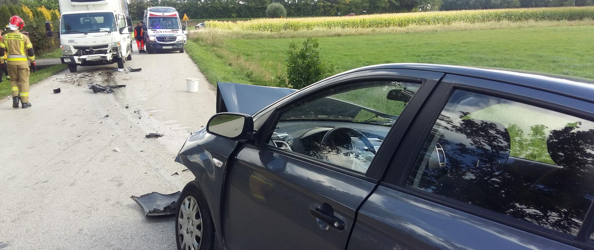 Wypadek drogowy w miejscowości Kamieńczyce