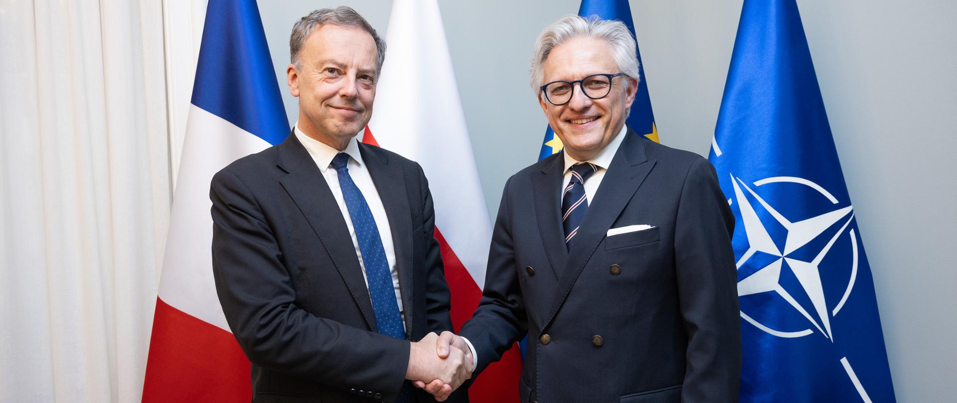 Undersecretary of State at the Ministry of Foreign Affairs Artur Harazim with the Secretary General of the Ministry for Europe and Foreign Affairs of the French Republic Martin Briens
