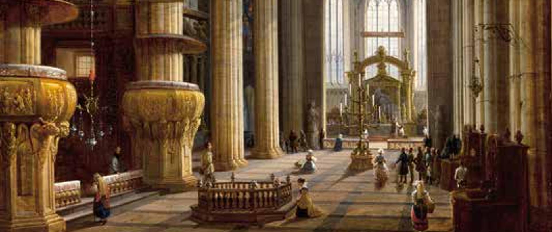 Marcin Zaleski, Wnętrze katedry w Mediolanie, 1834, olej, płótno / Muzeum Narodowe w Warszawie