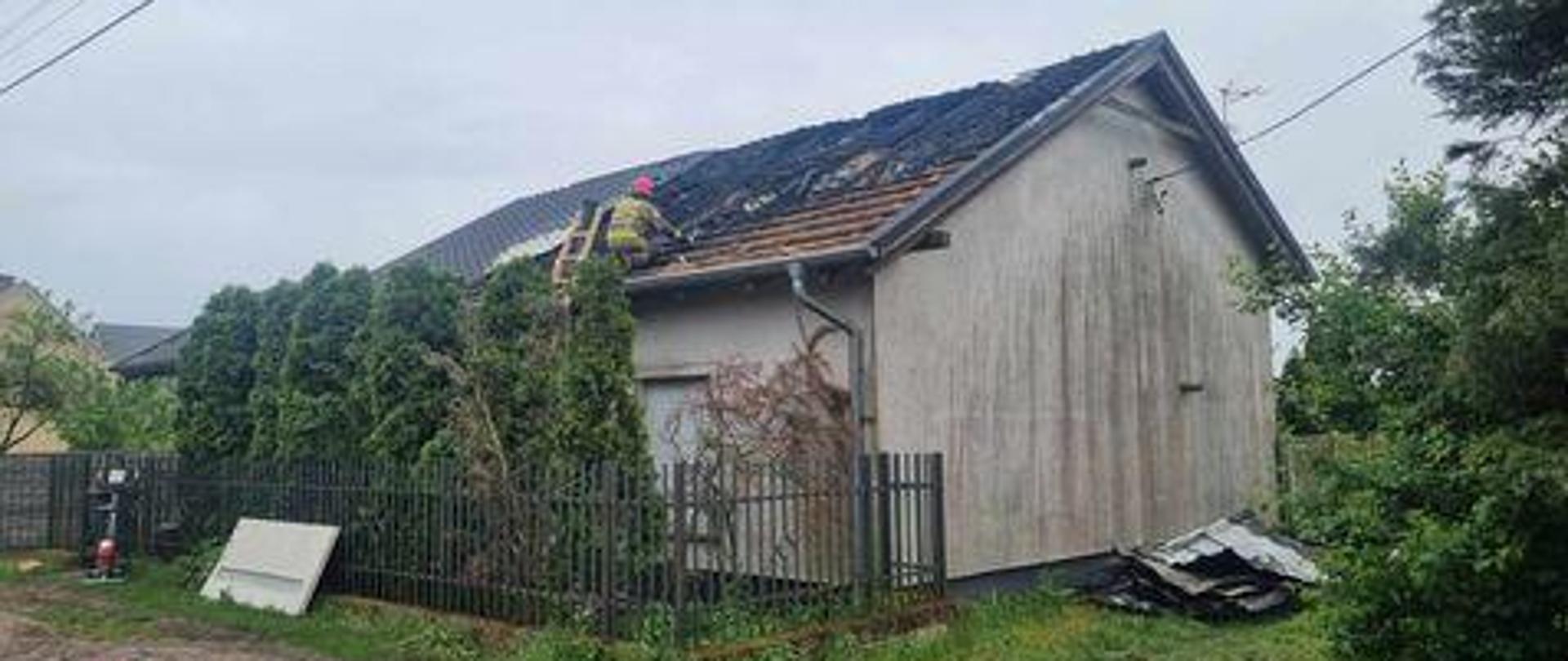 Pożar poddasza w domu jednorodzinnym w Lipie