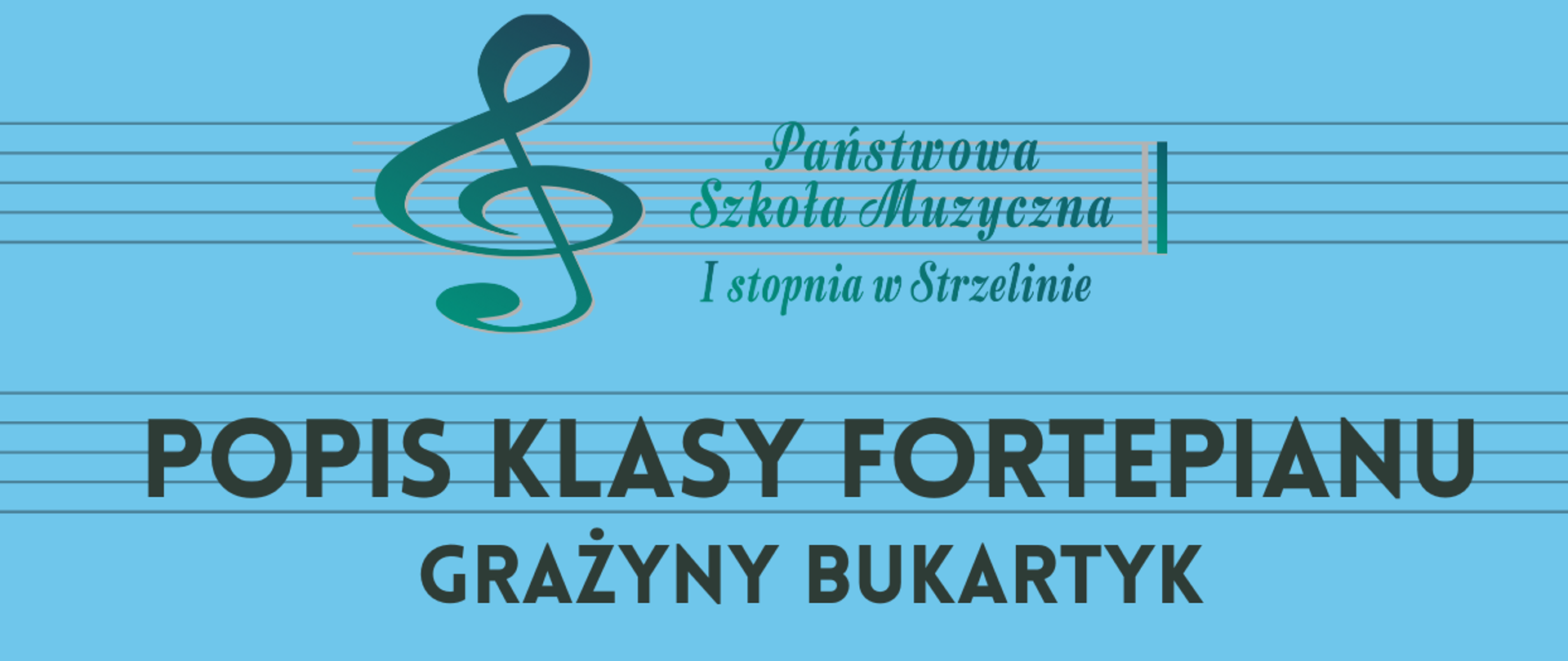 Na niebieskim tle znajdują się informacje dotyczące wydarzenia.