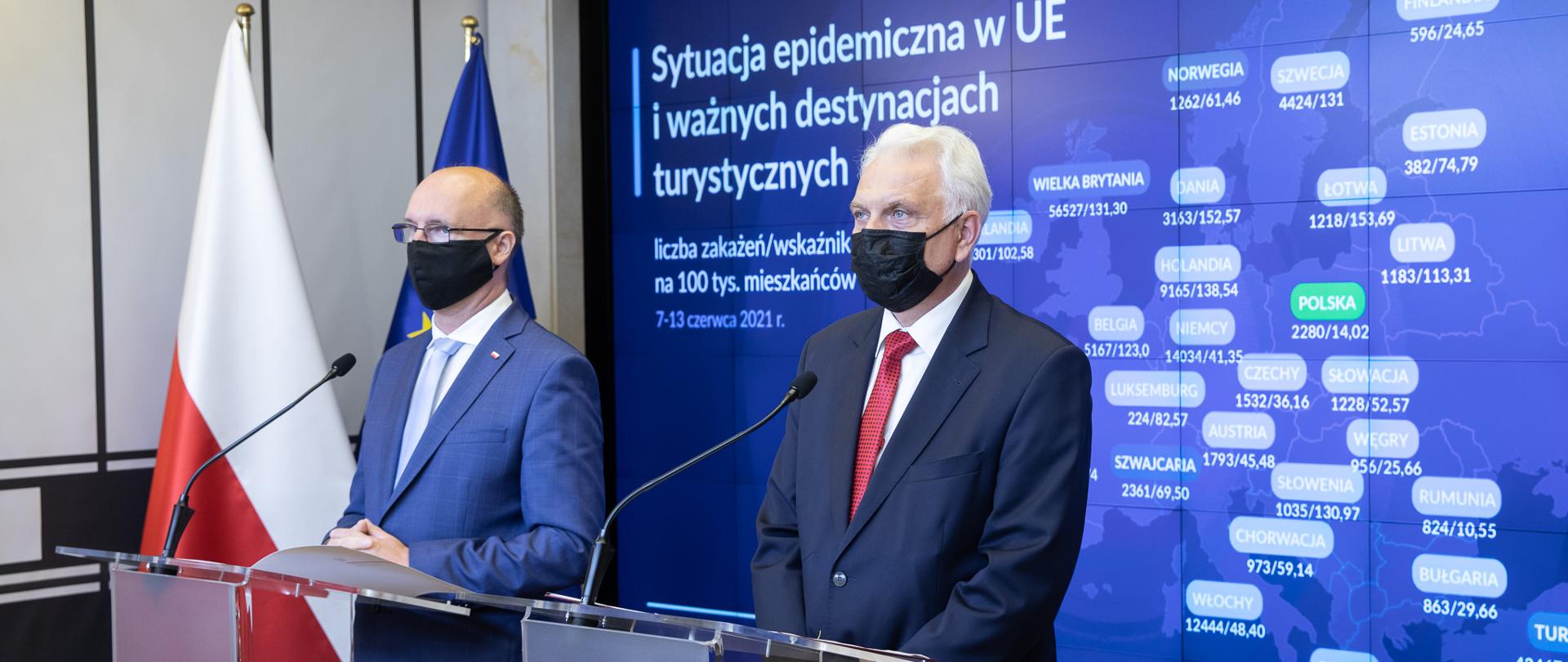 2021.06.23 Warszawa . Minister Piotr Wawrzyk . Minister zdrowia Waldemar Kraska . Konferencja prasowa nt COVID-19 .Fot. Tymon Markowski / MSZ