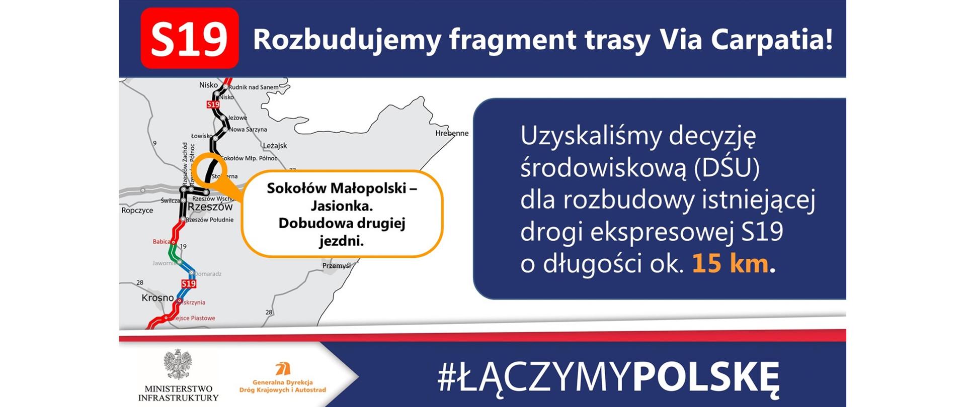 Jest już decyzja środowiskowa dla rozbudowy o dodatkową jezdnię drogi ekspresowej S19 na odcinku od węzła Sokołów Małopolski Północ do węzła Jasionka