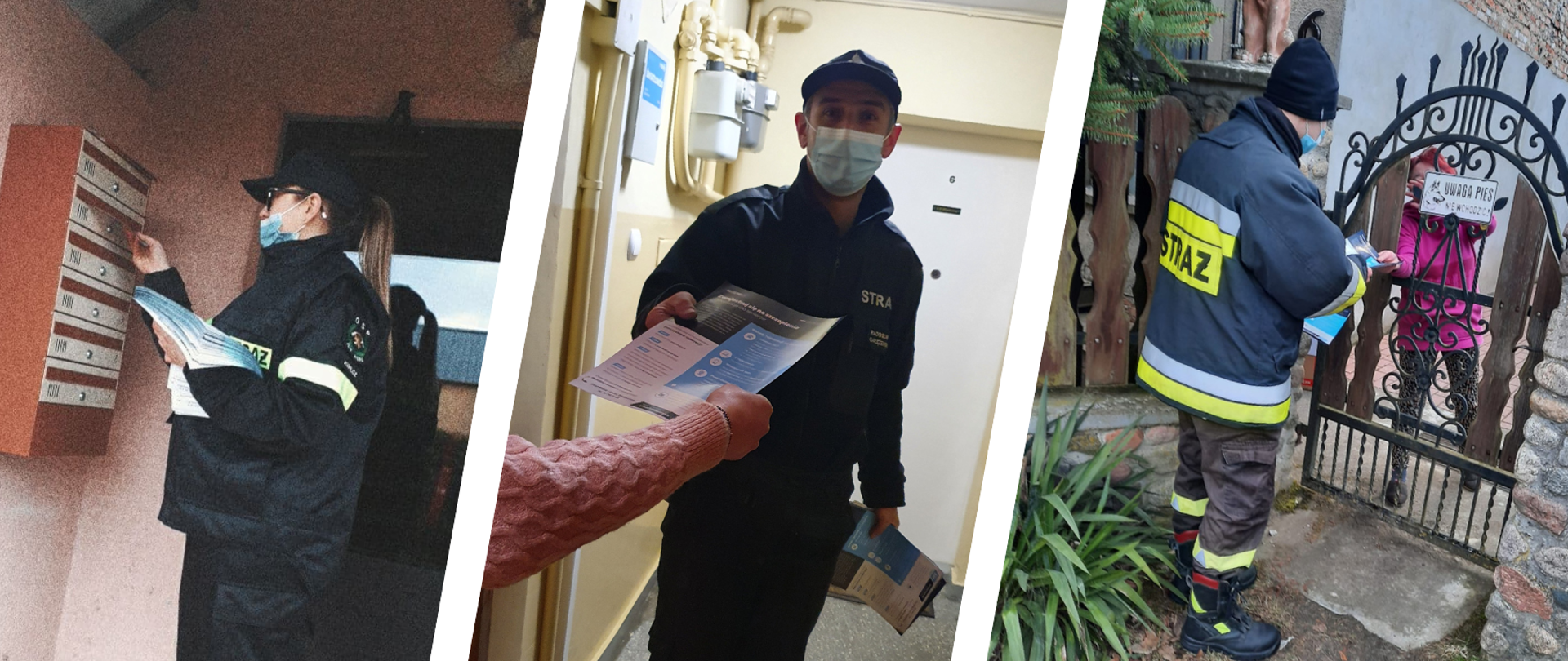 Jednostki OSP z terenu powiatu międzychodzkiego roznoszą ulotki dot. szczepień przeciwko COVID-19