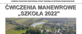 Slajd tytułowy z prezentacji podsumowującej ćwiczenia na którym widzimy teren manewrów.