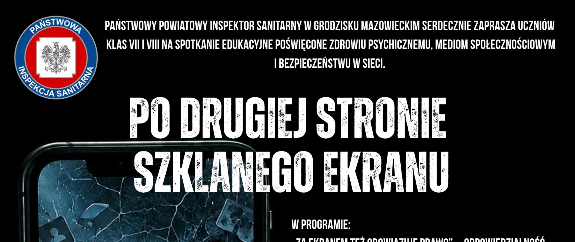 plakat PO DRUGIEJ STRONIE SZKLANEGO EKRANU