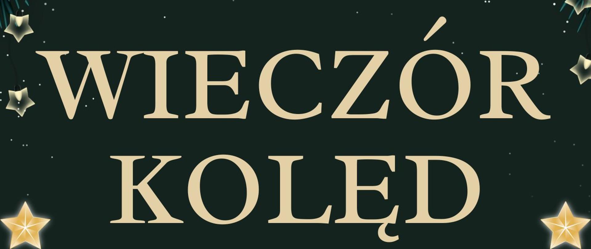 Zielone tło, złote litery, złote elementy ozdobne.