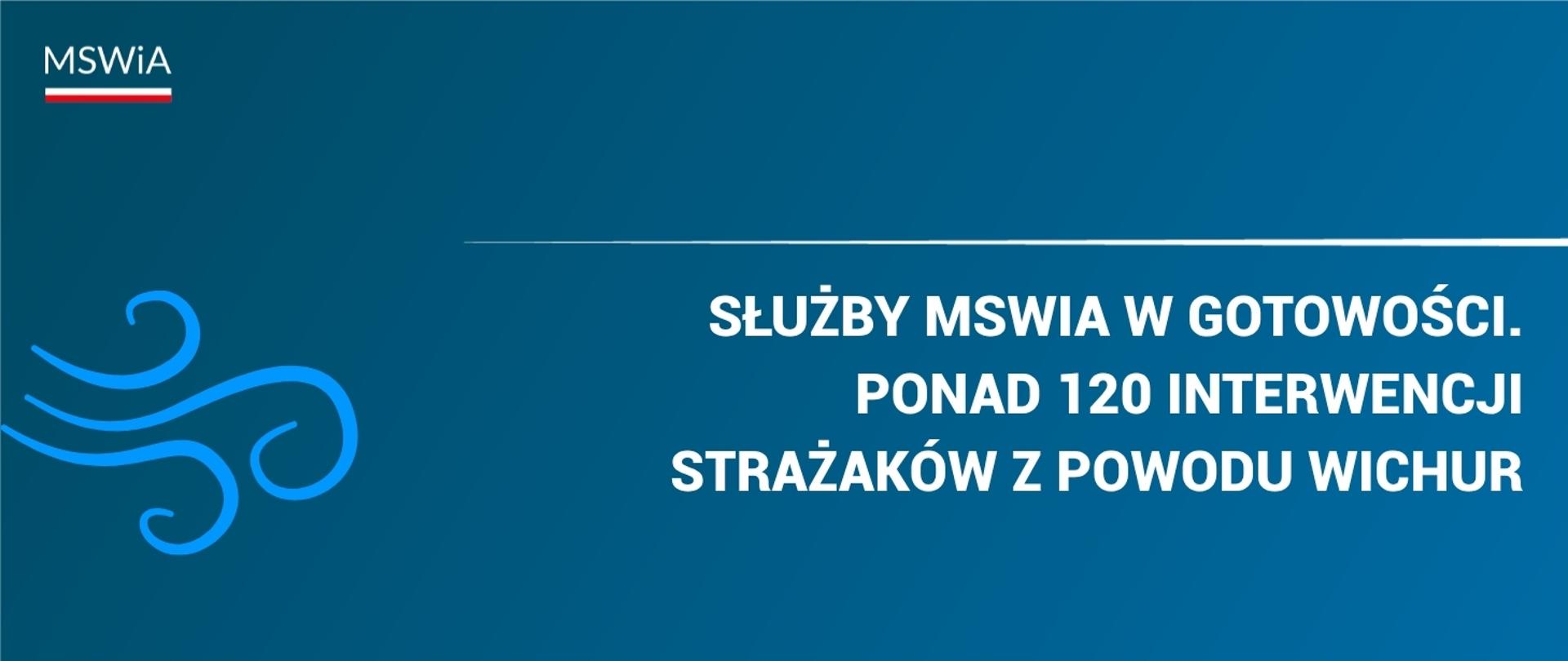 Służby MSWiA w gotowości. Ponad 120 interwencji strażaków z powodu wichur