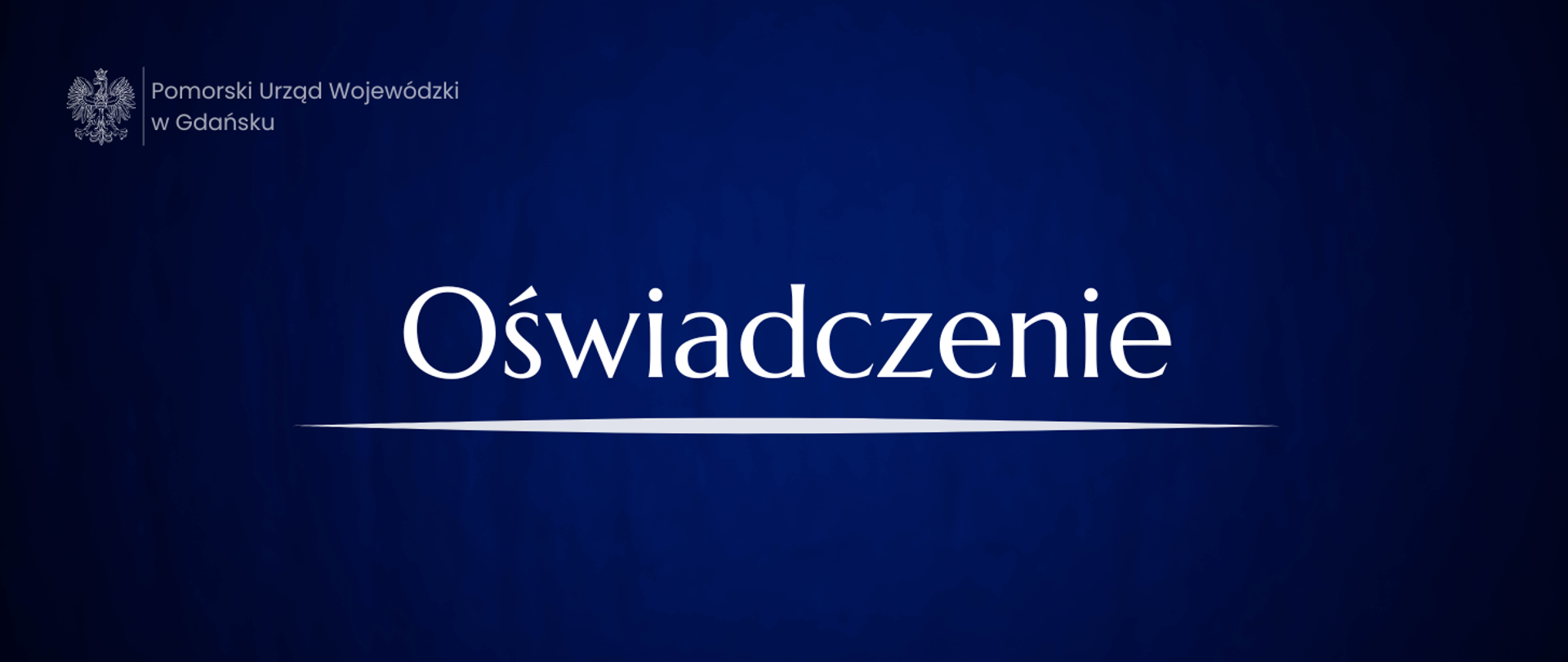 granatowy prostokąt z napisem oświadczenie i nazwą urzędu 