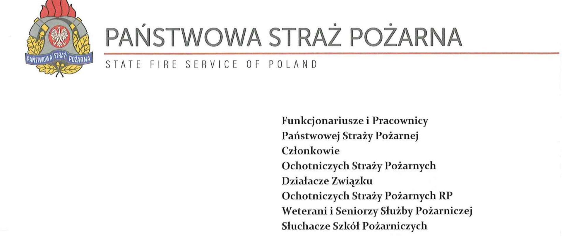 List Kierownictwa Komendy Głównej PSP z okazji obchodów Narodowego Święta Niepodległości napisane czarnym drukiem na białym tle.