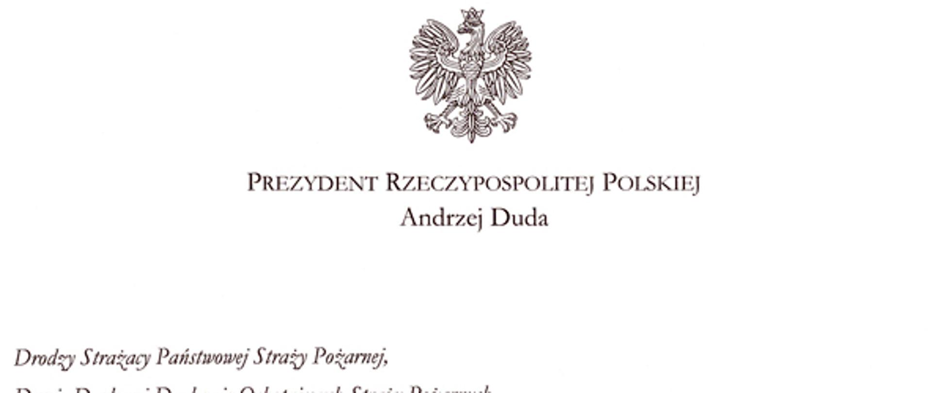 zdjęcie przedstawia życzenia prezydenta RP