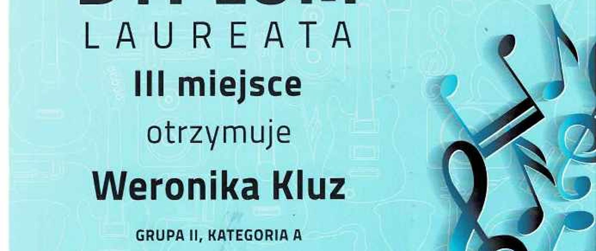 Dyplom Weronika Kluz Konkurs Srebrna Szyba