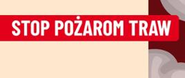 Grafika z napisem głównym Stop pożarom traw