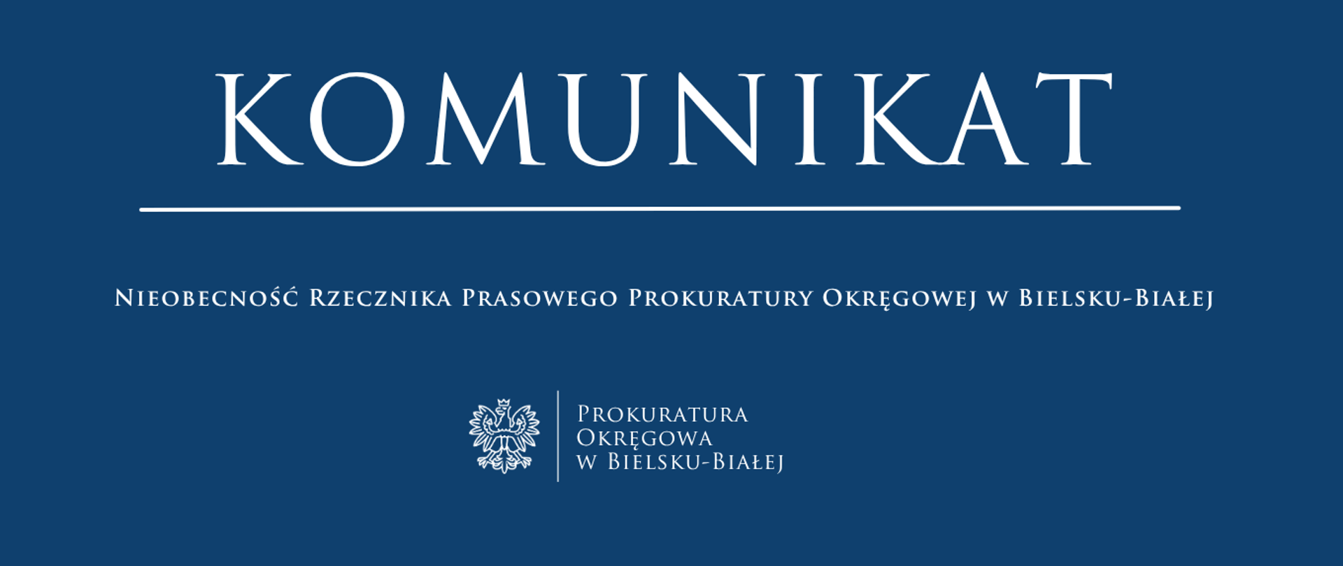 Nieobecność Rzecznika Prasowego Prokuratury Okręgowej w Bielsku-Białej