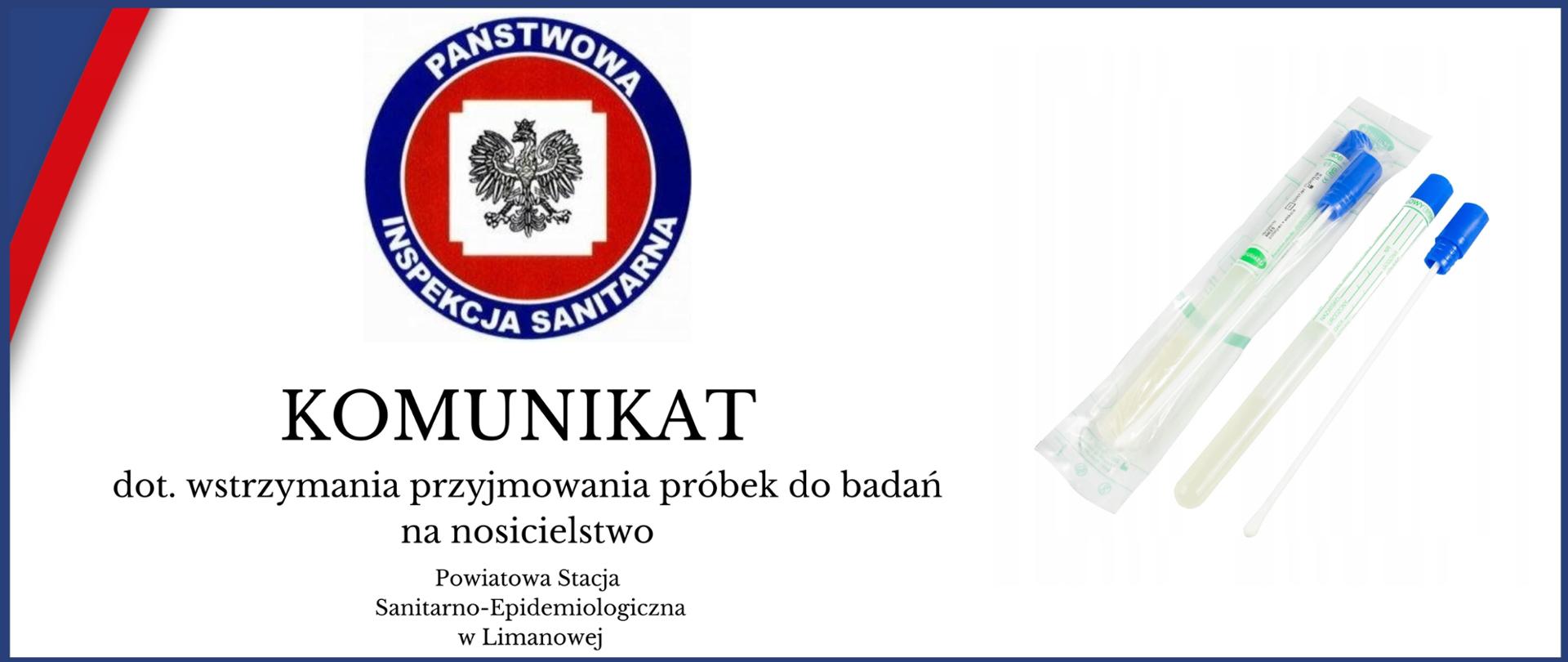 Komunikat dot. wstrzymania przyjmowania próbek kału do badań na nosicielstwo