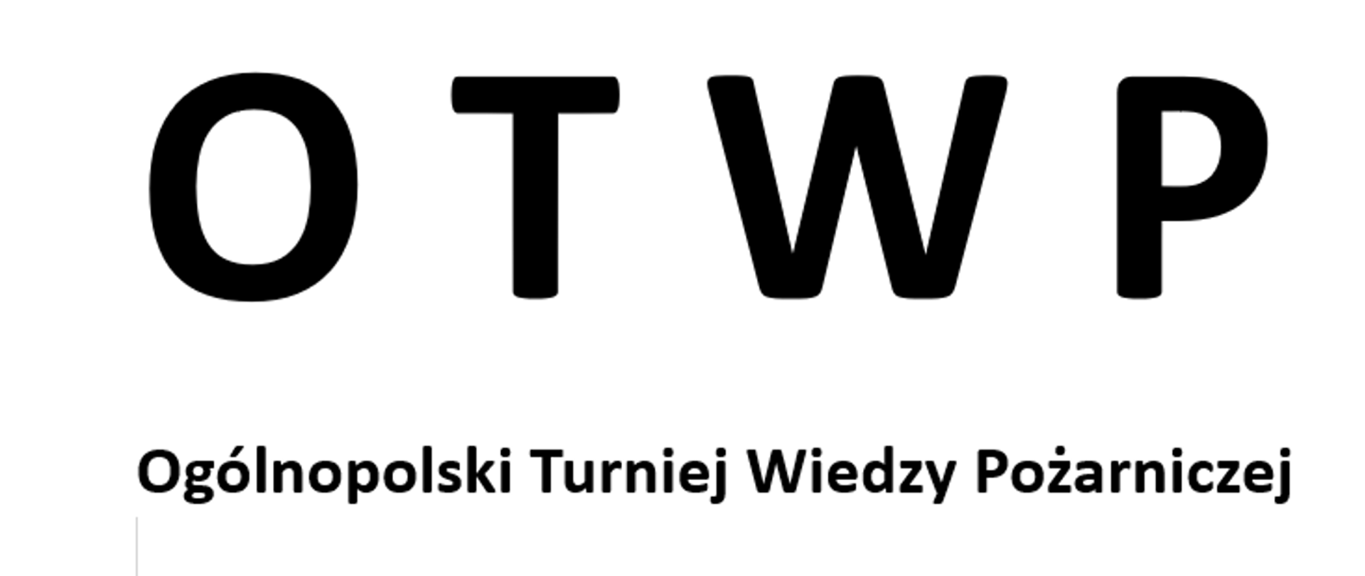 Grafika przedstawia grafikę z napisem OTWP - Ogólnopolski Turniej Wiedzy Pożarniczej