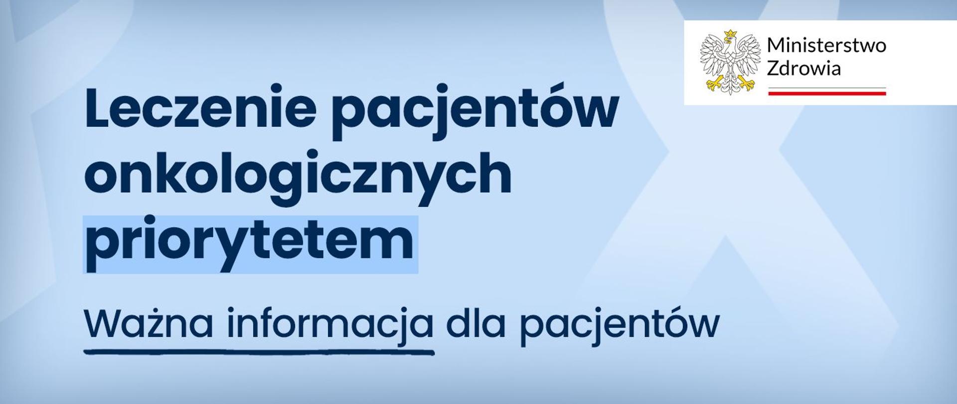 Grafika - Leczenie pacjentów onkologicznych priorytetem