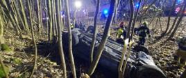 Samochód wypadł z drogi DK 24 Prusim