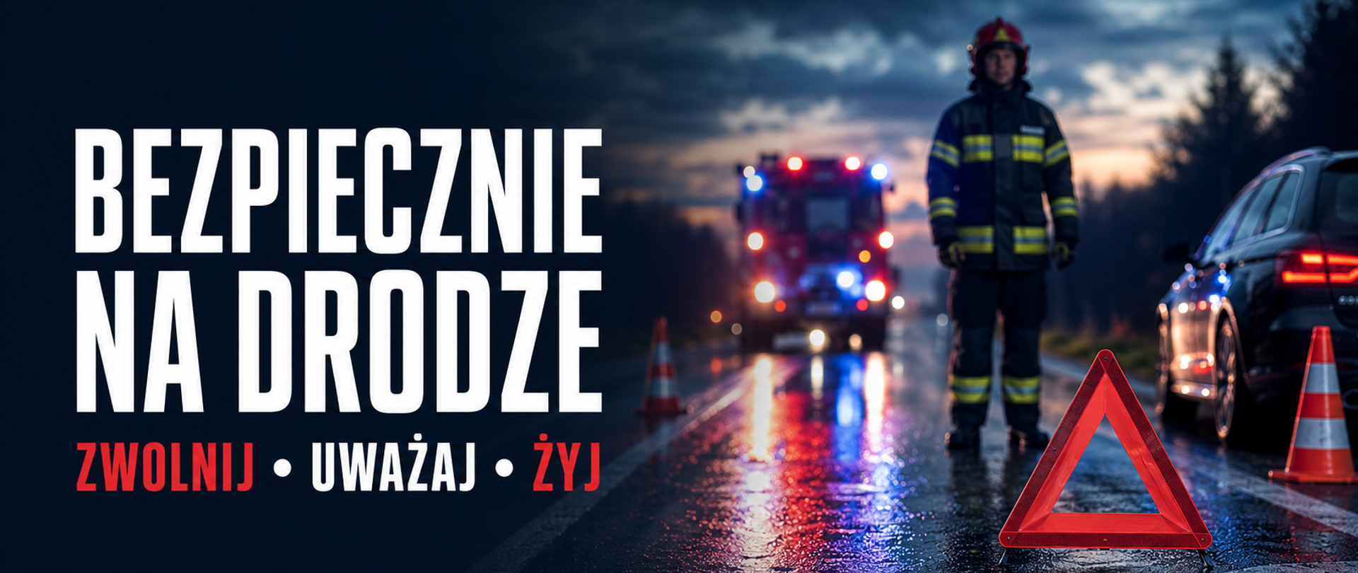 Grafika kampanii bezpiecznie na drodze