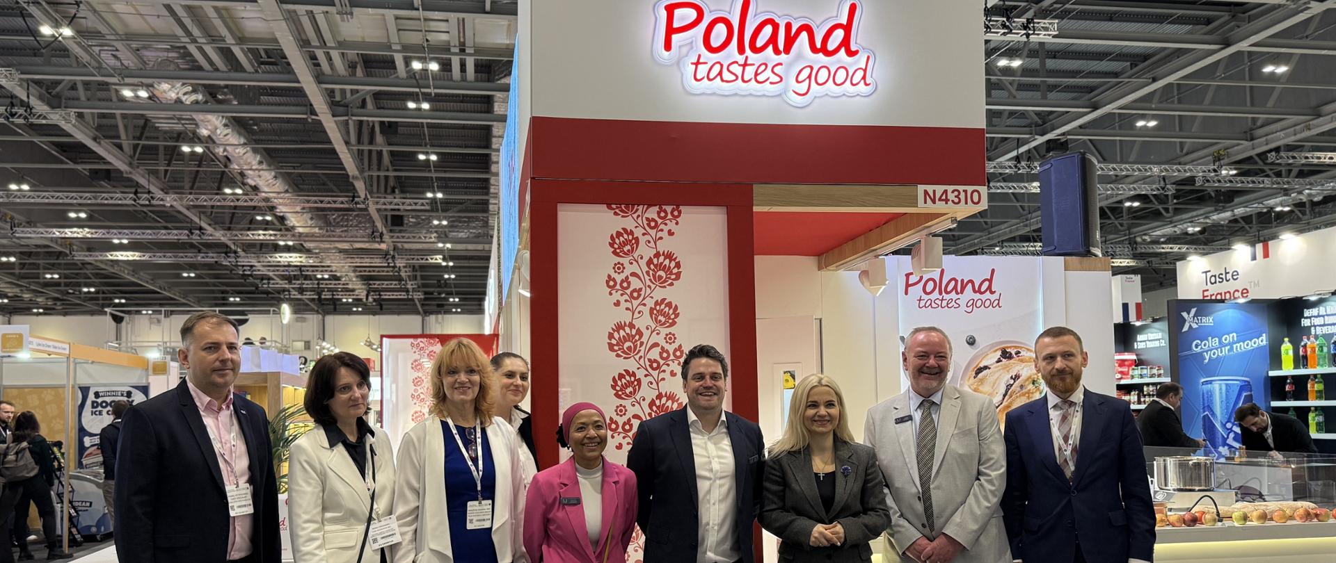 Polskie stoisko narodowe Poland Tastes Good na targach IFE International Food & Drink Event 2026 w ExCel London w Wielkiej Brytanii