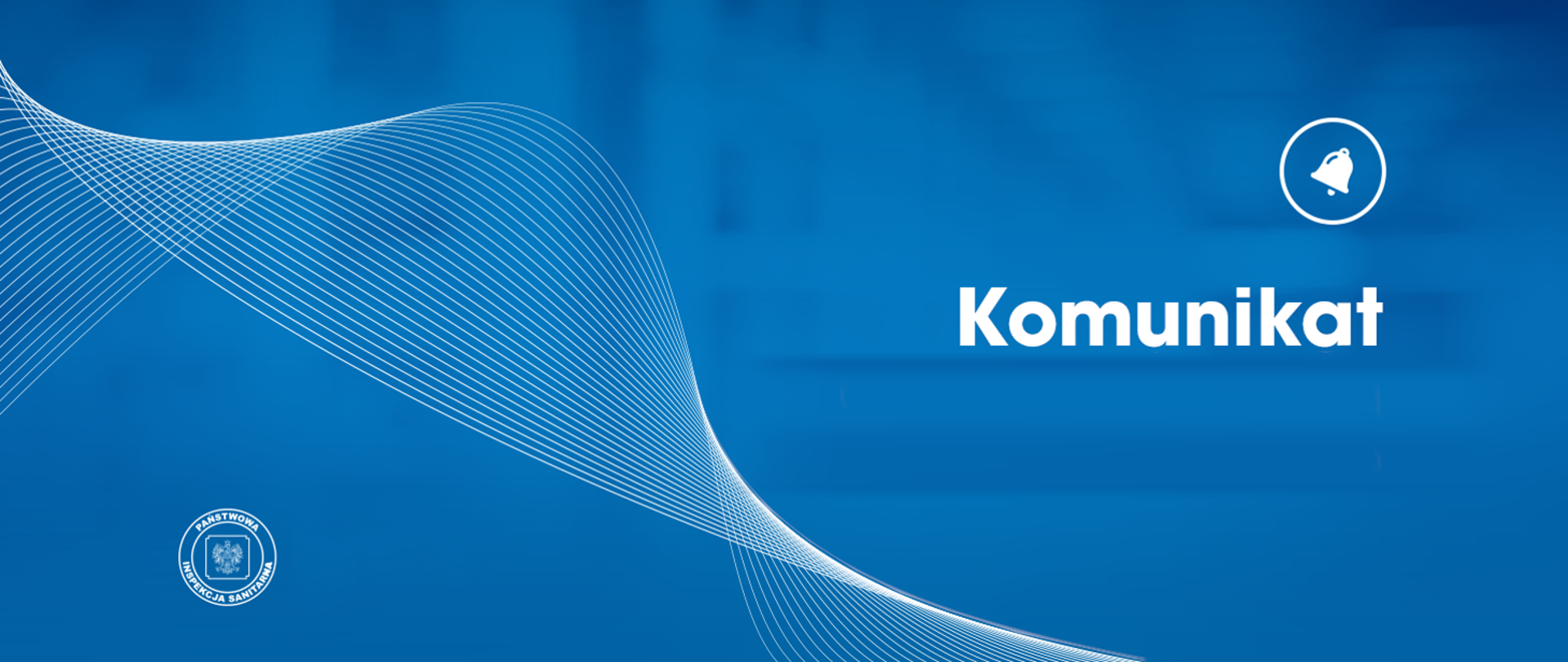 Obraz z napisem Komunikat na niebieskim tle