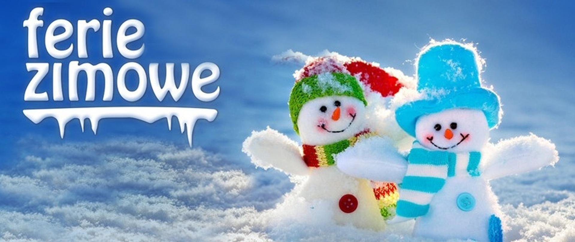 Dwa uśmiechnięte bałwanki