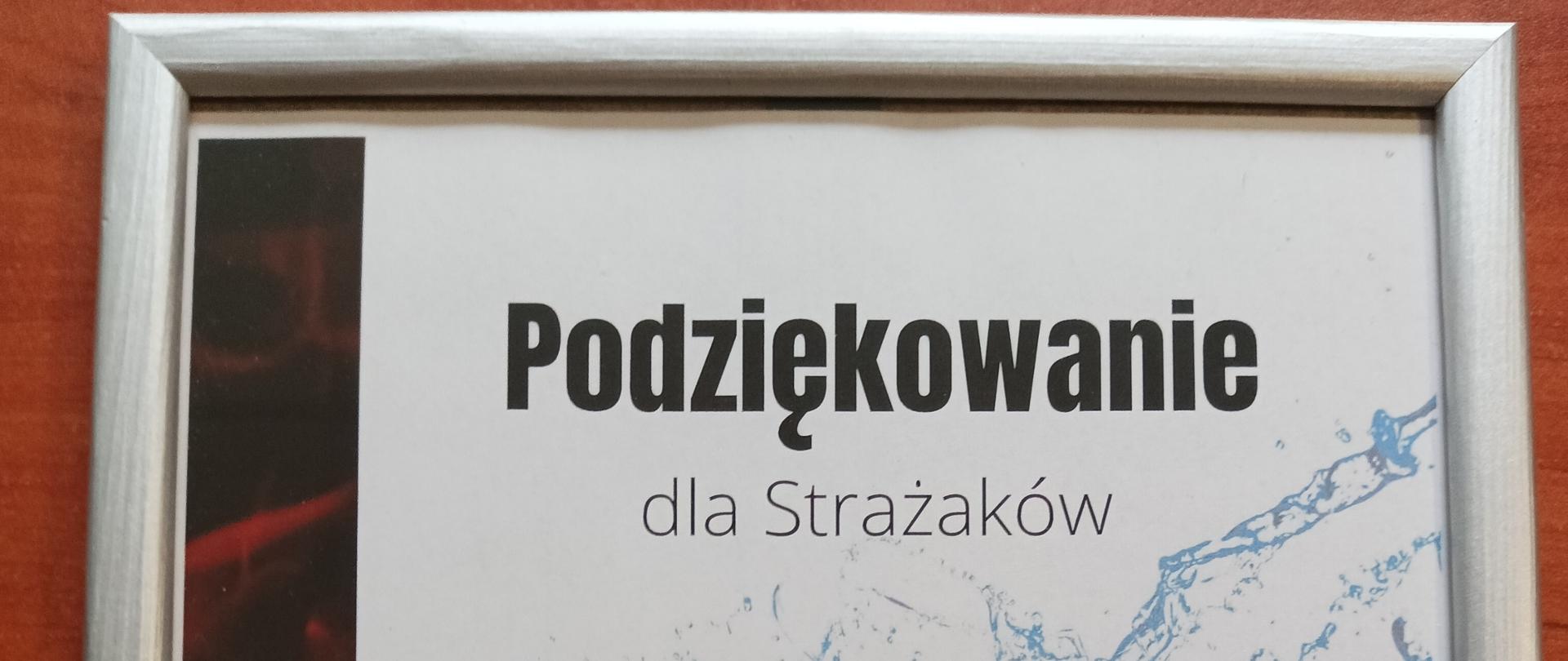 Podziękowanie w antyramie