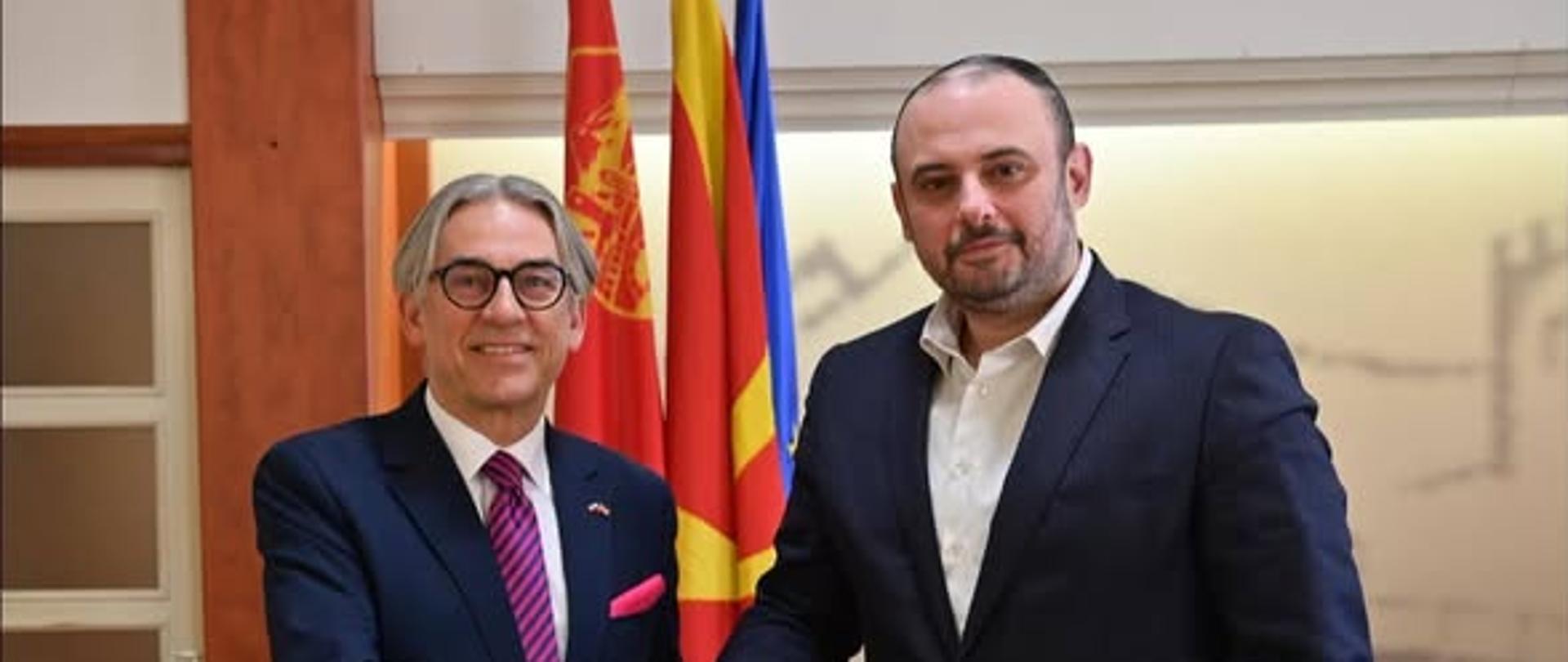 Charge d’affaires a.i. Mariusz Brymora z Burmistrzem Skopje Orce Gjorgjievskim