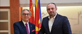 Charge d’affaires a.i. Mariusz Brymora z burmistrzem Skopje Orce Gjorgjievskim