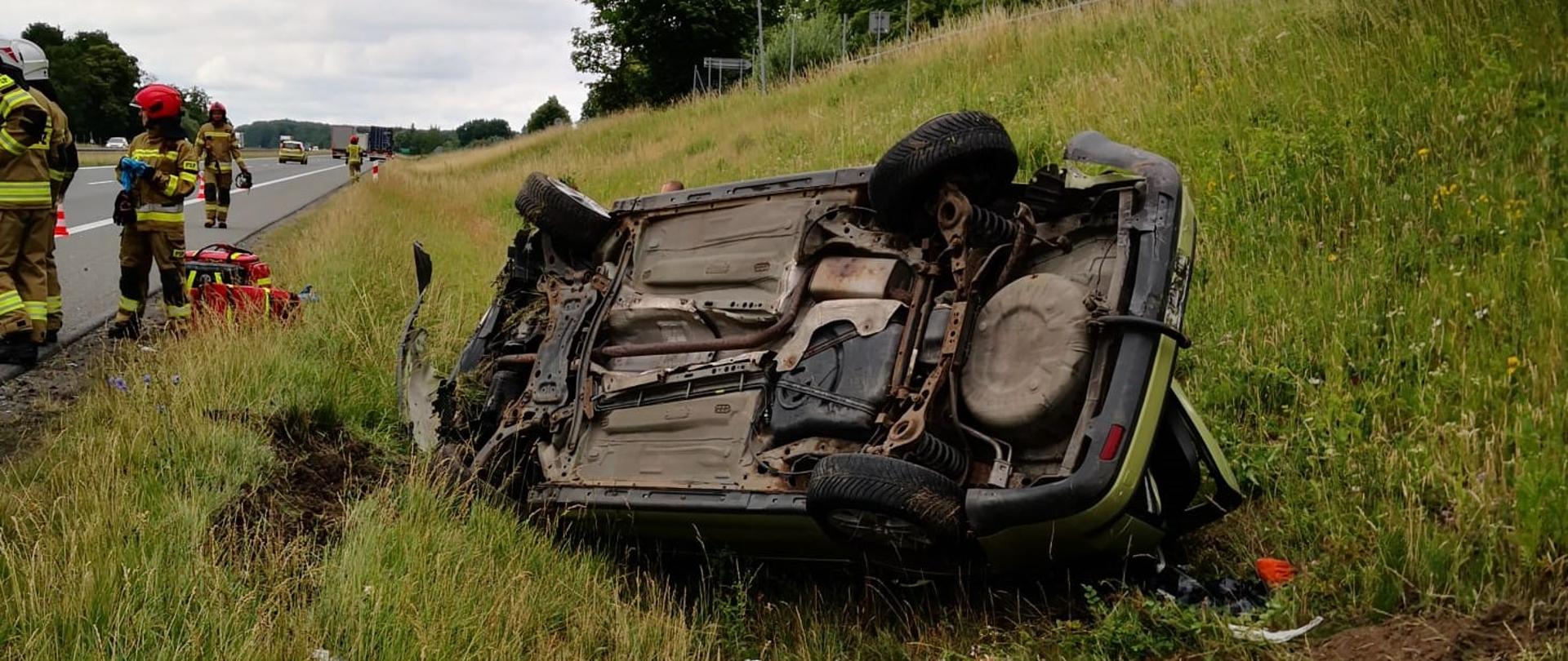 Samochód osobowy po wypadku