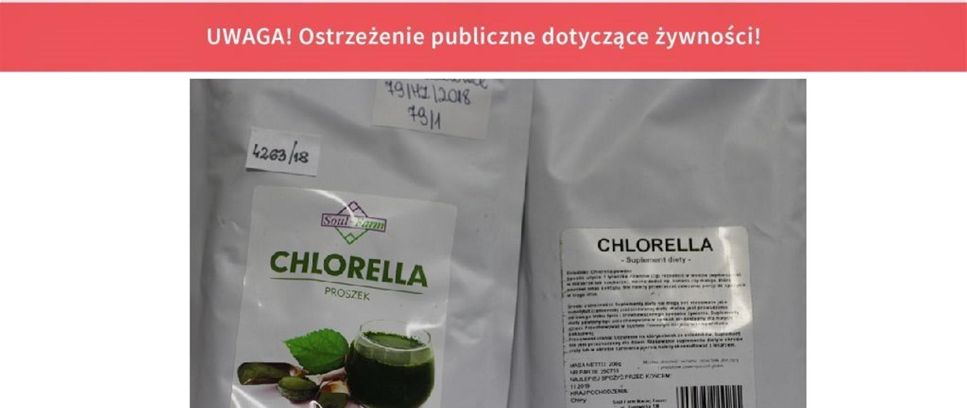 Wycofanie produktu pn. Soul-Farm CHLORELLA Proszek 200 g Suplement diety 