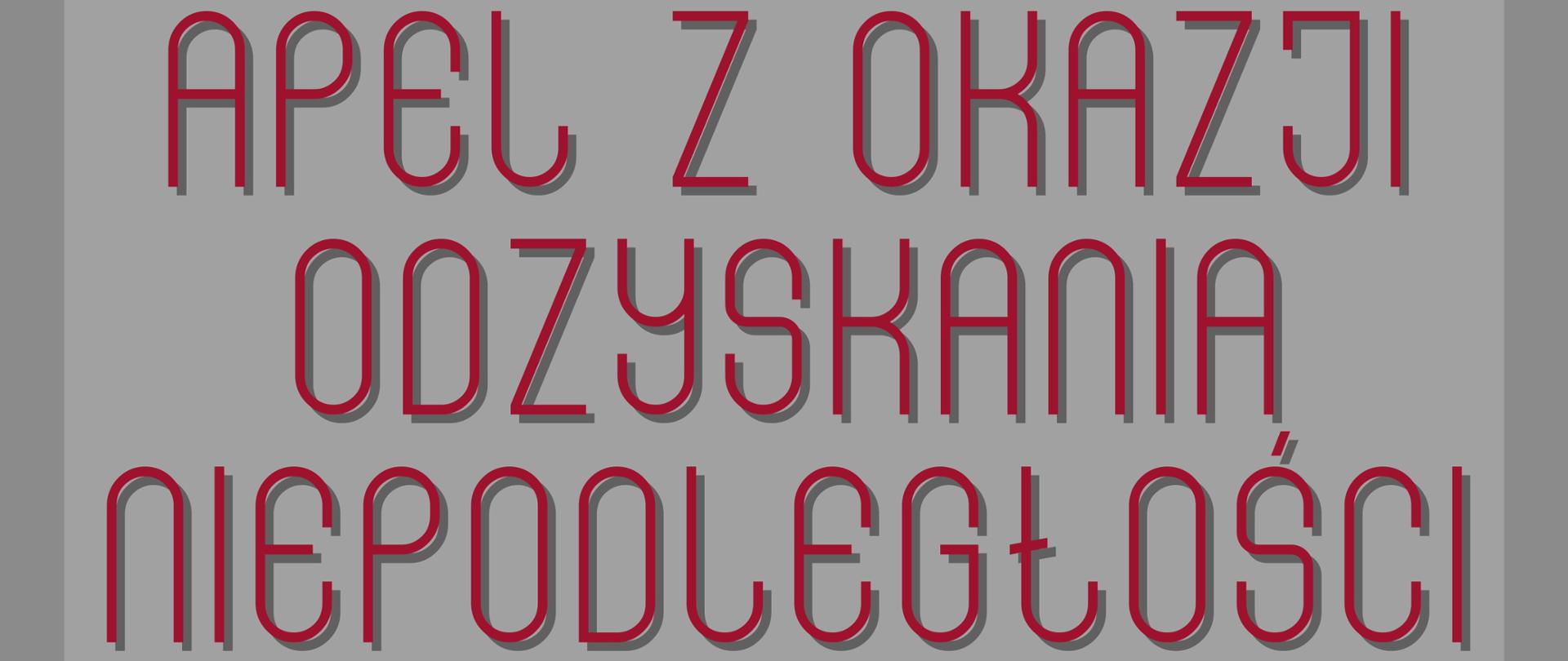U góry plakatu biało-czerwona flaga, na czerwonym tle znajduje się ręka w geście z literą v. Pod spodem , na szarym tle czerwony napis z cieniem.