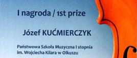 tło niebieskie zarys skrzypiec z prawej strony