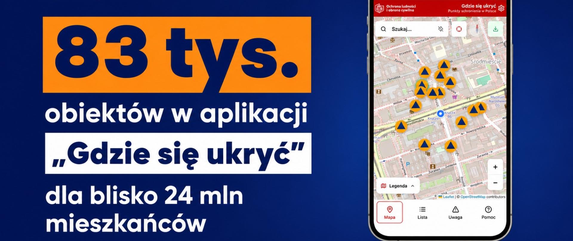 Aplikacja „Gdzie się ukryć” obejmuje już ponad 83 tys. miejsc doraźnego schronienia