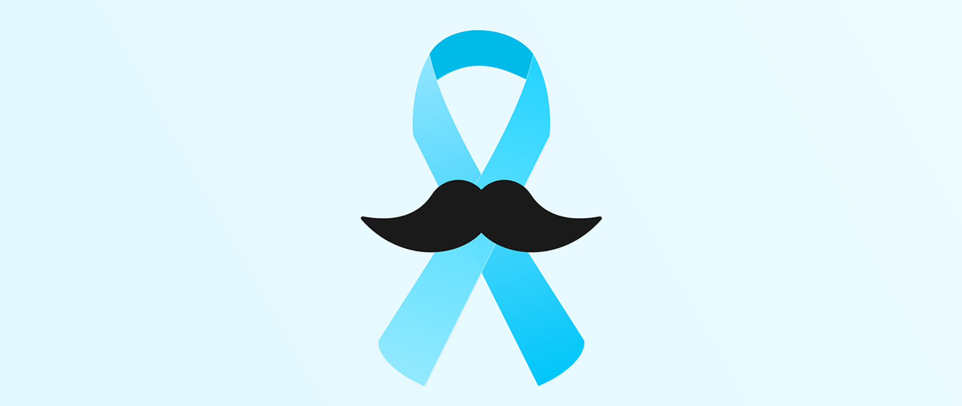 Grafika przedstawia niebieską wstążkę symbolizującą kampanię świadomości raka prostaty