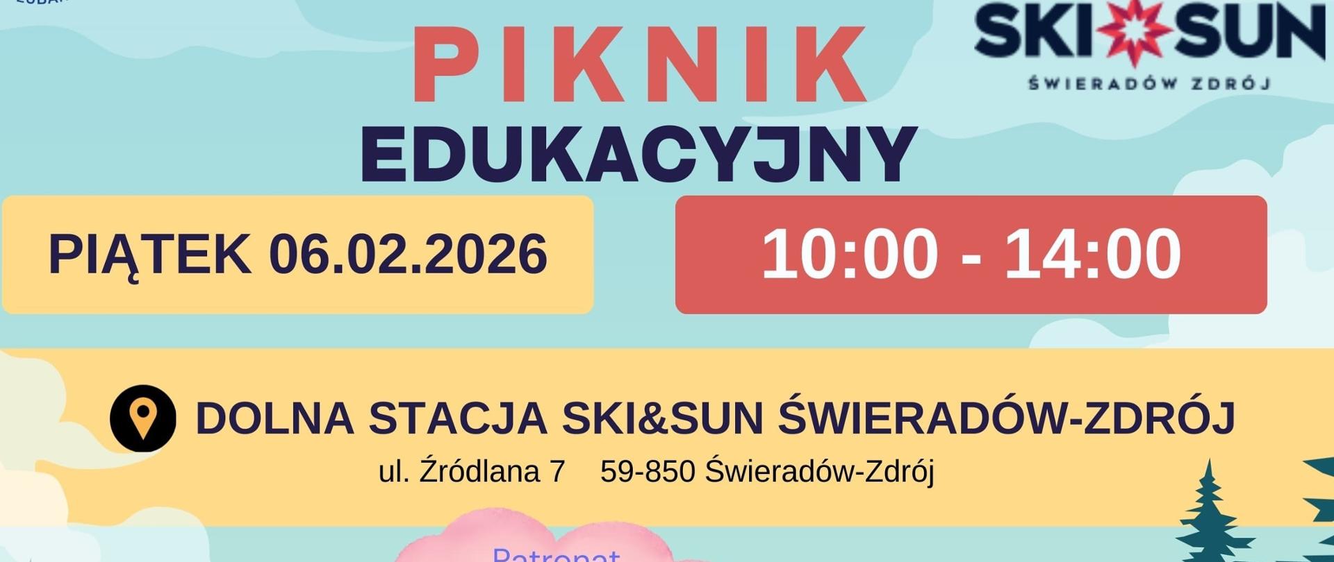 Plakat informacyjny dot. Pikniku Edukacyjnego w Świeradowie Zdroju