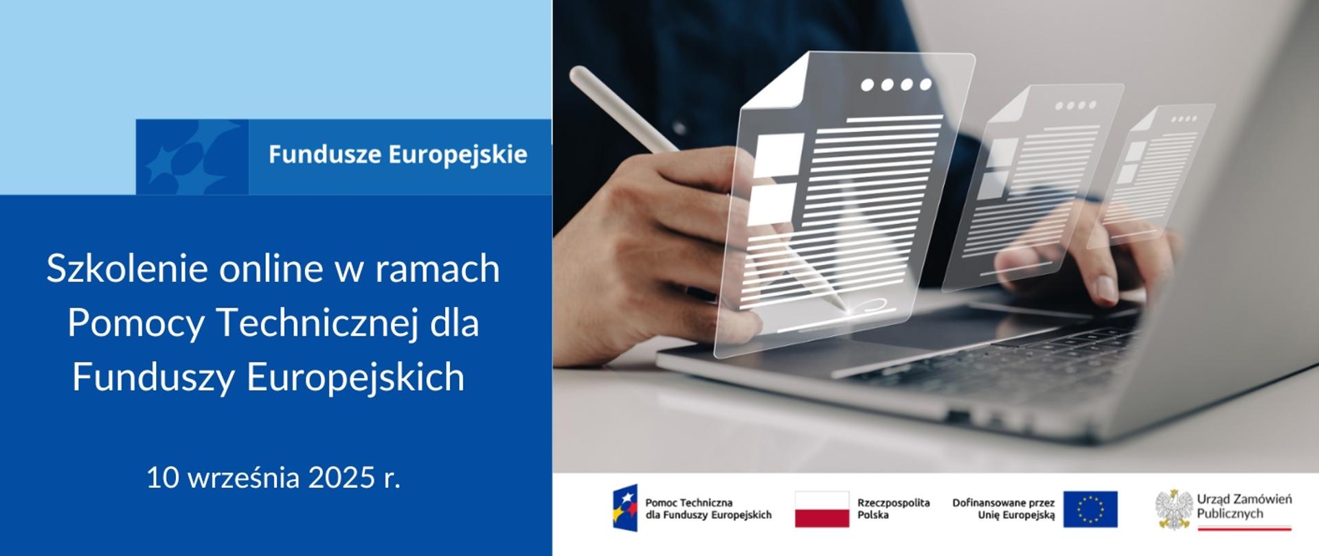 Szkolenie online w ramach Pomocy Technicznej dla Funduszy Europejskich - 10 września 2025 r.