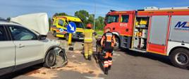 Wypadek trzech osobówek na DK 65 w Gołdapi