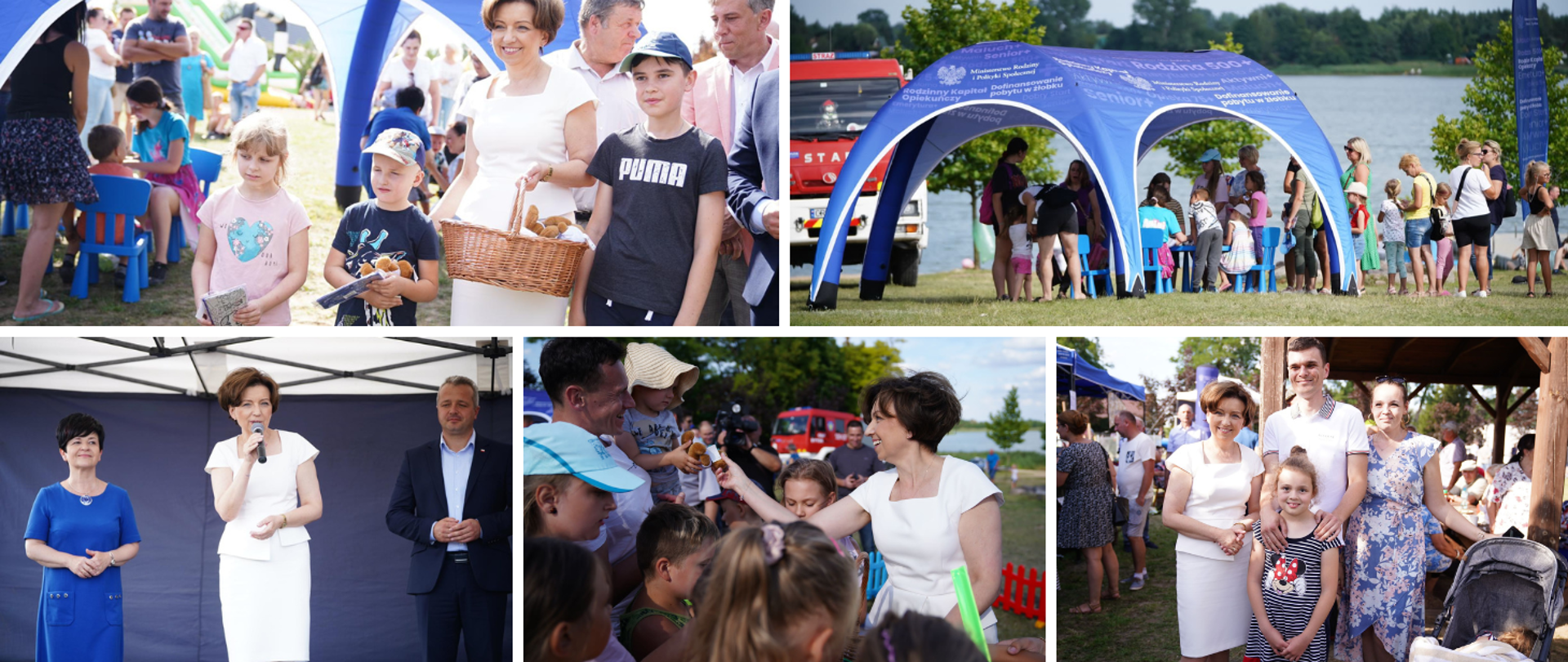 Kolaż zdjęć z pikniku rodzinnego w gminie Bytoń