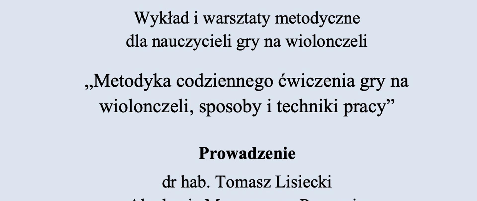 Plakat na szarym tle, o góry logo szkoły na dole logo Centrum Edukacji Artystycznej w Warszawie.