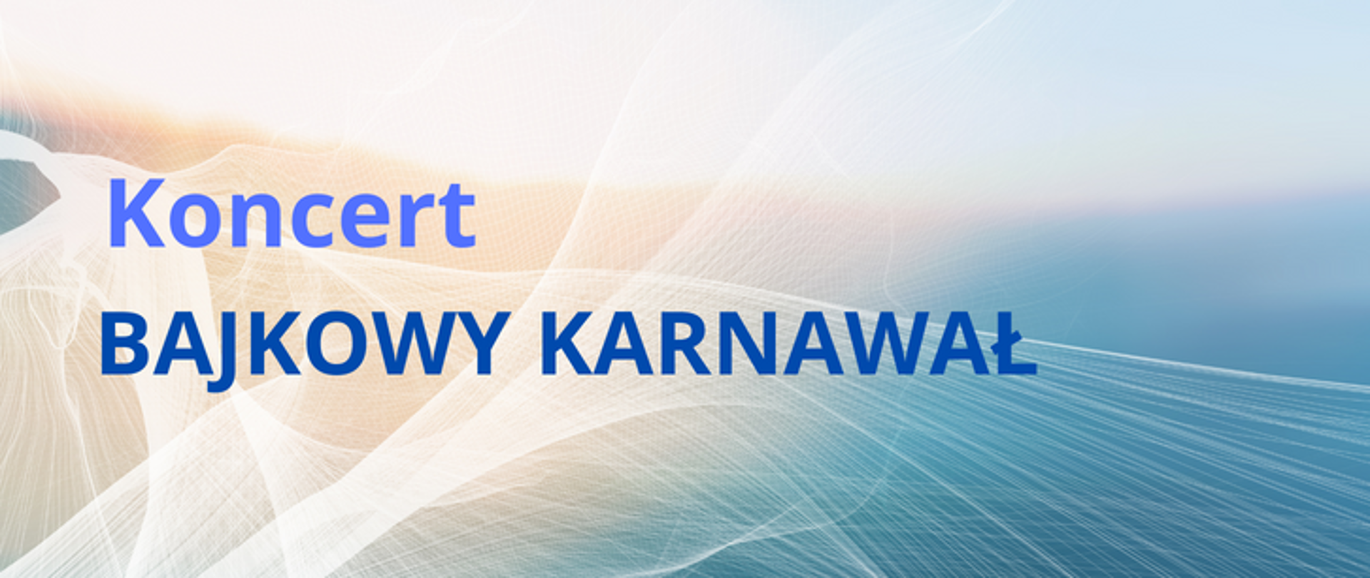 Tło plakatu w kolorze biało niebiesko pomarańczowym, z białą pajęczyną w tle. Napis koncertu w kolorze niebieskim