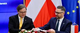 Podpisanie memorandum o porozumieniu ministrów Polski i Austrii